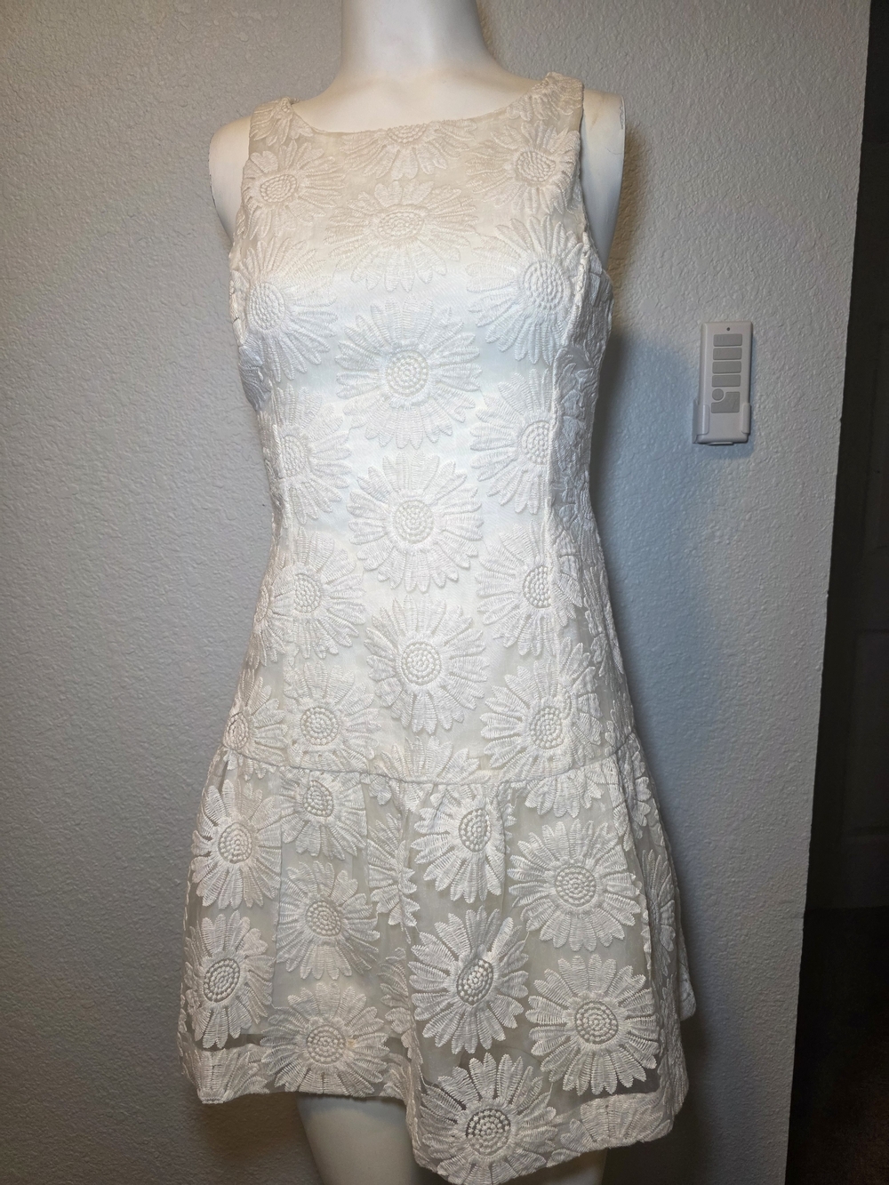 Banana Republic Ivory Floral Appliqué Sleeveless Dress